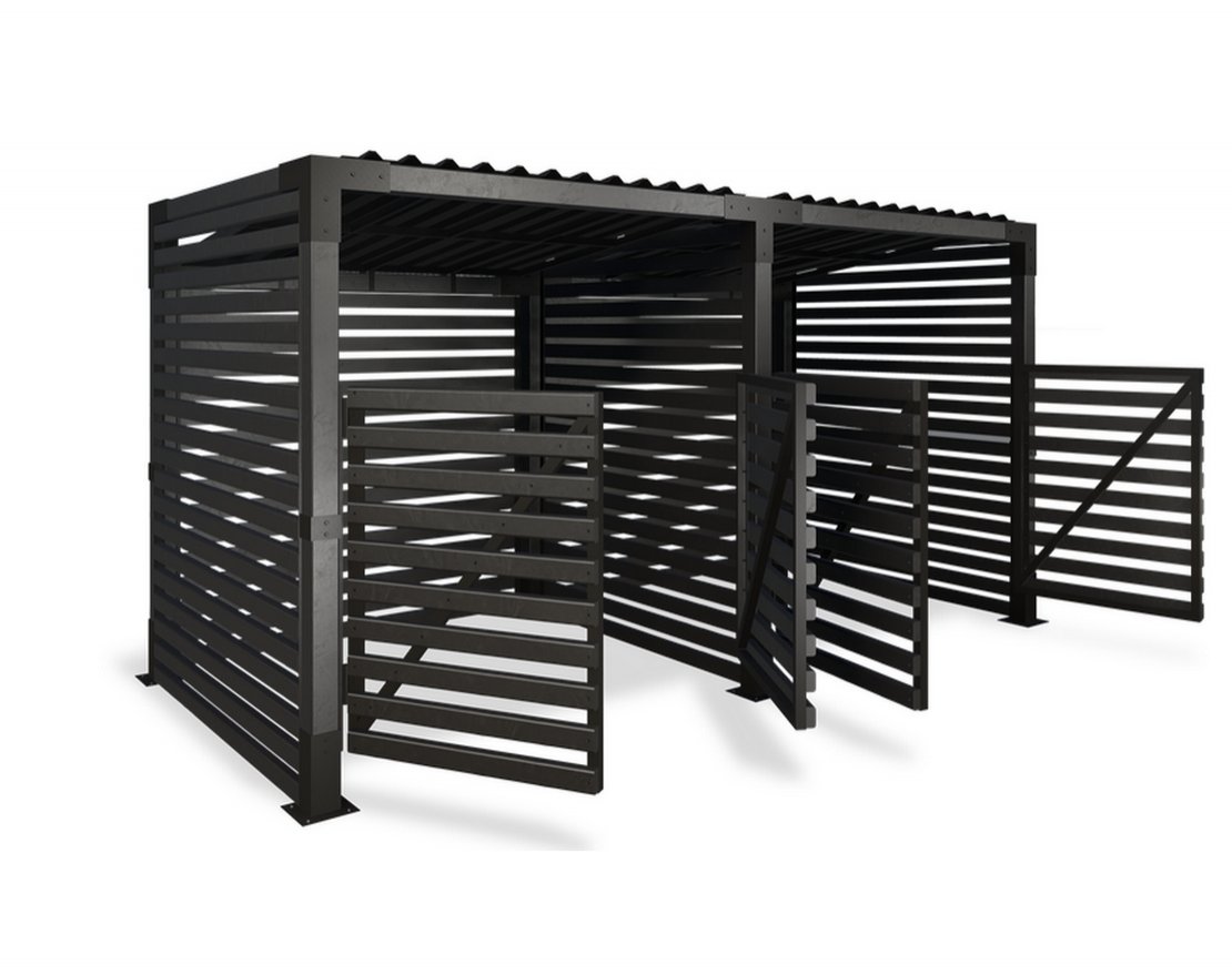 Навес для ТБО Страж (H) с воротами - вид 3