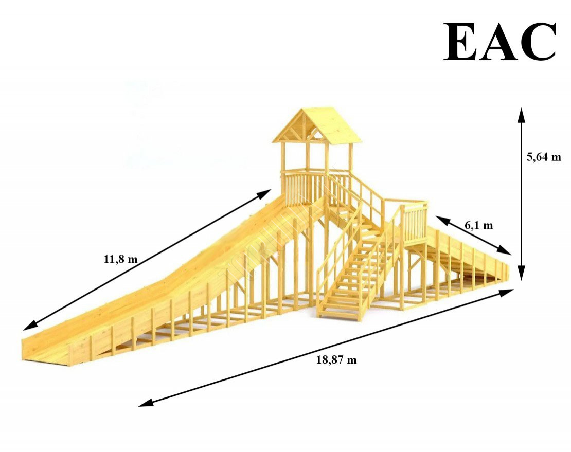 Зимняя горка TORUDA Север wood-9/3 (скат 11,8 м и 6,1 м)